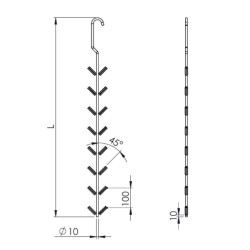 Potences embouts tubes carrés pour accrochage profilés  Balancelles Peinture