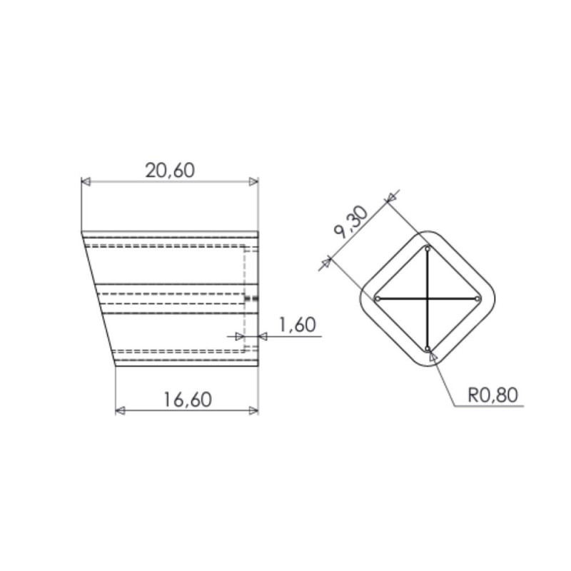 Capuchons avec fente en croix pour embouts tubes carrés, sachet de 500 HL03 Capuchons Silicone 315°C