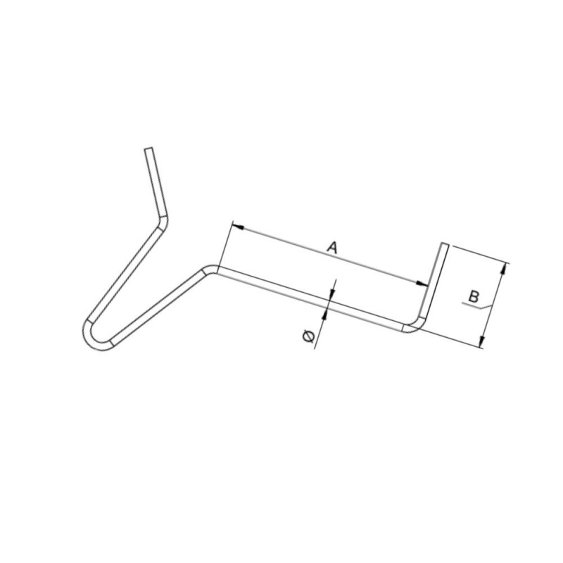 Crochets fil acier ressort diam 2 mm pour embouts tubes carrés