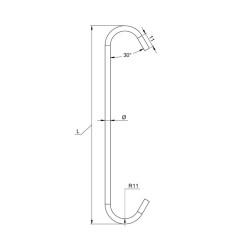 Crochets à peinture acier cuivré arrondis 0°  Crochets à Peinture