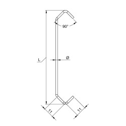 Crochets à peinture acier cuivré petits V 0°  Crochets à Peinture
