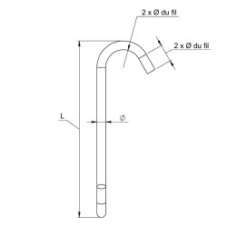 Crochets à peinture acier doux arrondis 90°  Crochets à Peinture