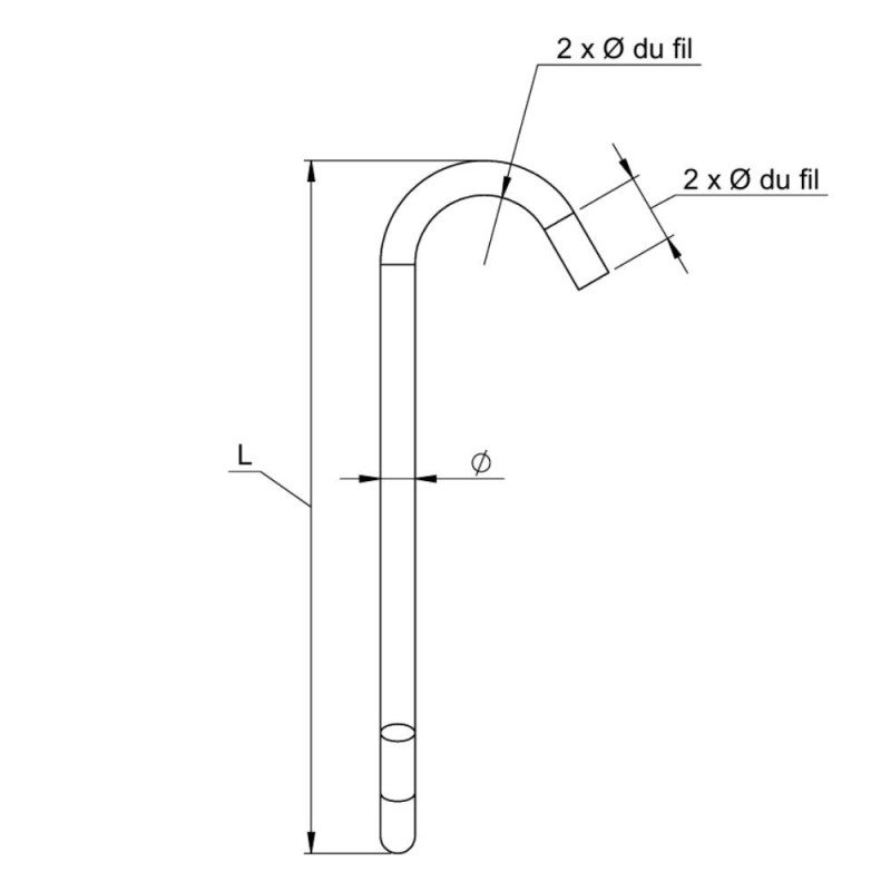 Crochets à peinture acier doux arrondis 90°  Crochets à Peinture