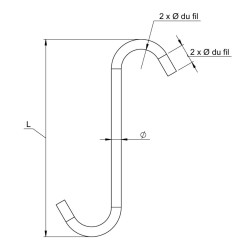 Crochets à peinture acier doux arrondis 180°  Crochets à Peinture