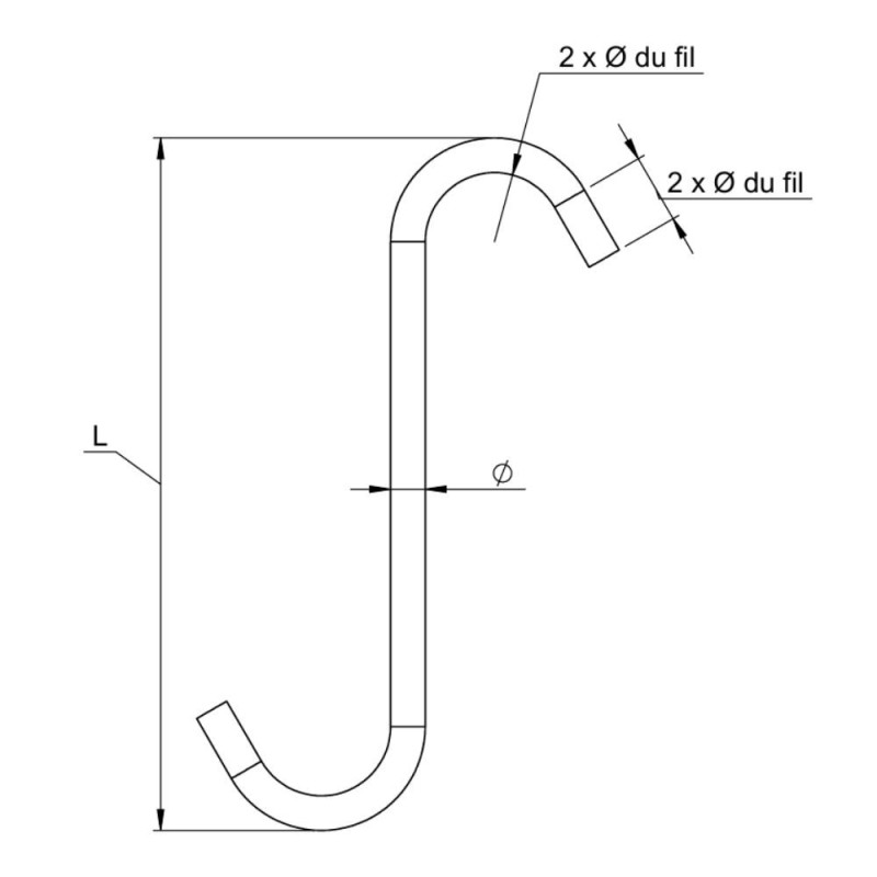 Crochets à peinture acier doux arrondis 180°  Crochets à Peinture