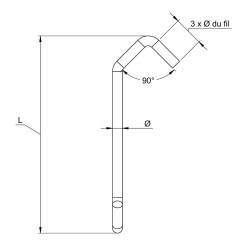 Crochets à peinture acier doux grands V 90°  Crochets à Peinture