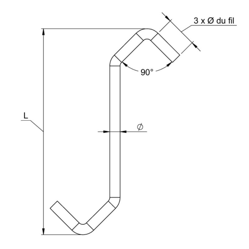 Crochets à peinture acier doux grands V 180°  Crochets à Peinture