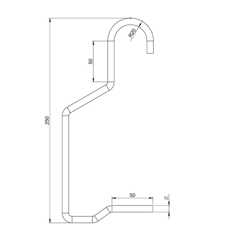 Crochets supérieurs pour tubes  Accrochages Tubes