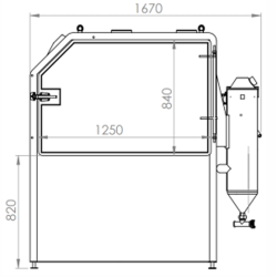 Cabine de sablage à manches surpression PF1250 gamme expert ESEQCM-AR-PF1250 Cabines à manches gamme expert