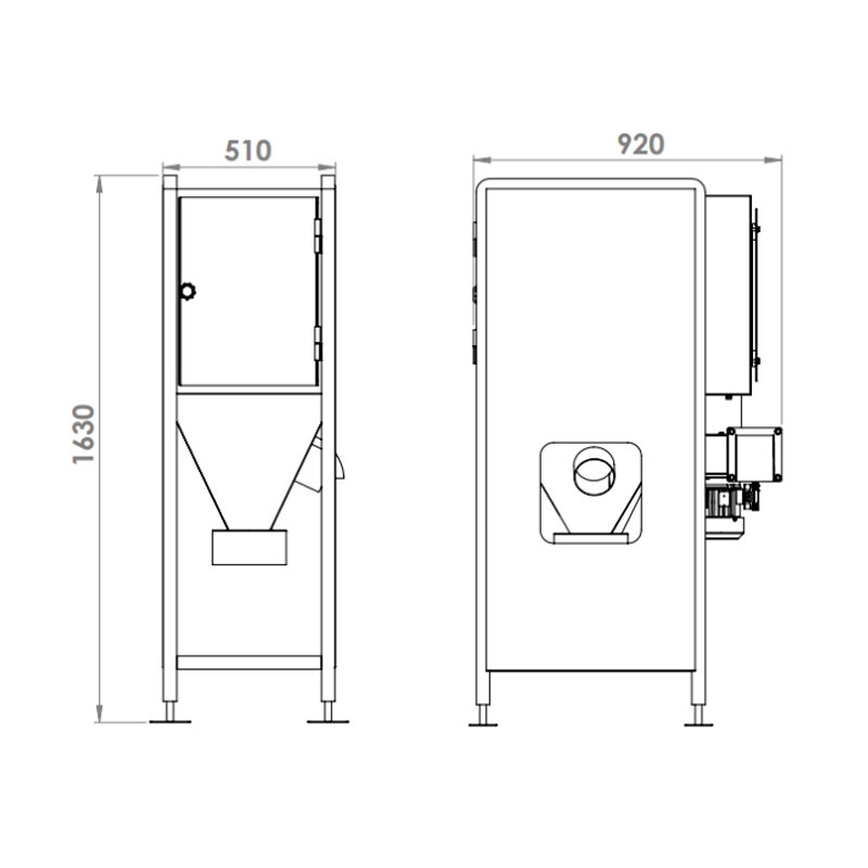 Cabine de dépoussiérage soufflage SF700 avec dépoussiéreur DPE400 ESEQCM-AR-SF700 Cabines de dépoussiérage