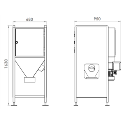 Cabine de dépoussiérage soufflage SF1000HD avec dépoussiéreur haut débit DPE750 ESEQCM-AR-SF1000HD Cabines de dépoussiérage