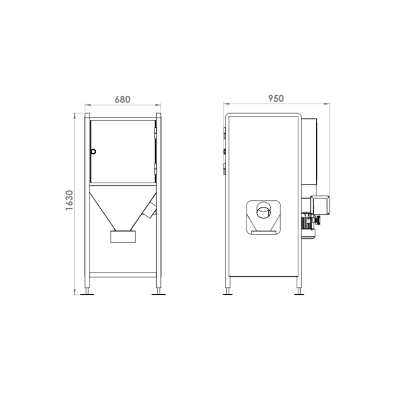 Cabine de dépoussiérage soufflage SF1000HD avec dépoussiéreur haut débit DPE750 ESEQCM-AR-SF1000HD Cabines de dépoussiérage