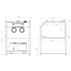 Cabine de dépoussiérage soufflage SF1250HD avec dépoussiéreur haut débit DPE750 ESEQCM-AR-SF1250HD Cabines de dépoussiérage