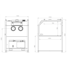 Cabine de dépoussiérage soufflage SF1250HD avec dépoussiéreur haut débit DPE750 ESEQCM-AR-SF1250HD Cabines de dépoussiérage